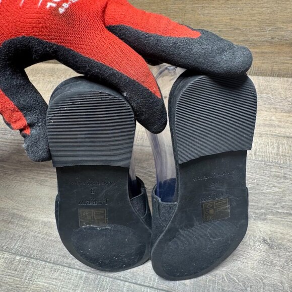 J. Crew Black Microsuede Single Strap Sandal Women's Size 8 - Picture 4 of 6